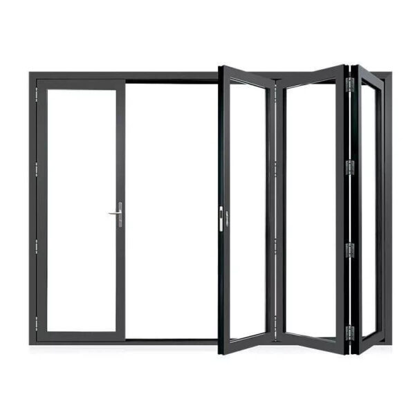 Bi-folding Fold Up Huge Aluminum Glass Windows Vertical Folding Window Aluminum Bi Folding Window