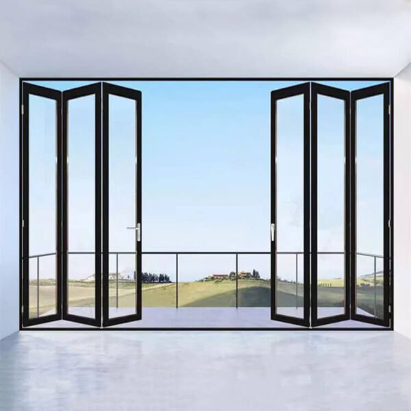 Bi-folding Fold Up Huge Aluminum Glass Windows Vertical Folding Window Aluminum Bi Folding Window - Image 5
