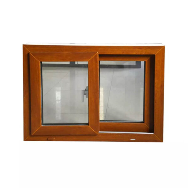 UPVC windows double glazed sliding window UPVC sliding window wood color - Image 2